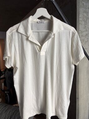 Buck Mason Ulta Soft Men's Cream Short-Sleeve Polo Shirt